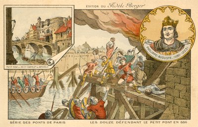 The Twelve Defending the Petit Pont Against the Vikings, Siege of Paris, 886 by French School